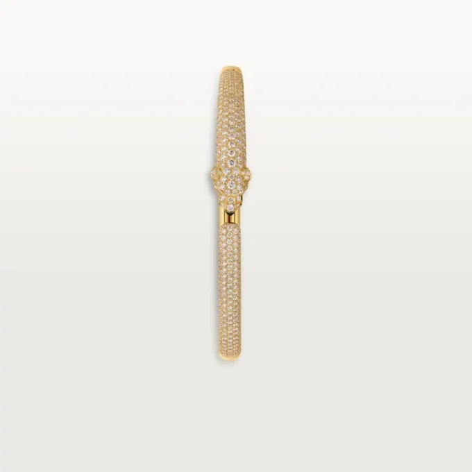 Panthere De Cartier-armbånd, liten modell, halvbelagt