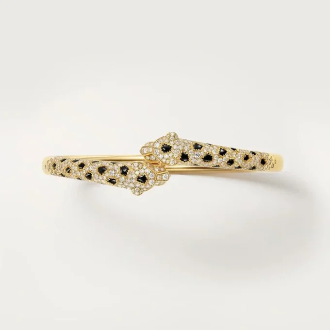 Panthere De Cartier-armbånd, liten modell, halvbelagt