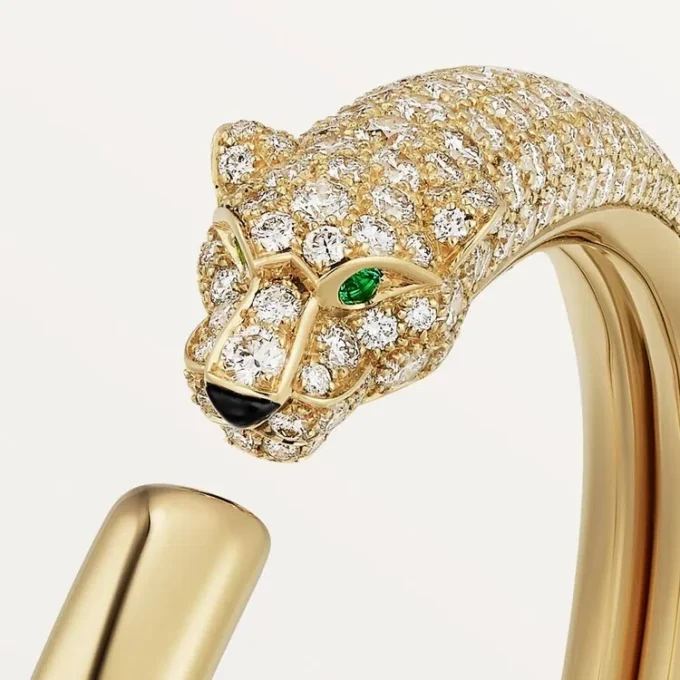 Panthere De Cartier-armbånd, liten modell, halvbelagt