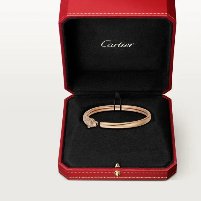 Panthere De Cartier-armbånd, liten modell, halvbelagt