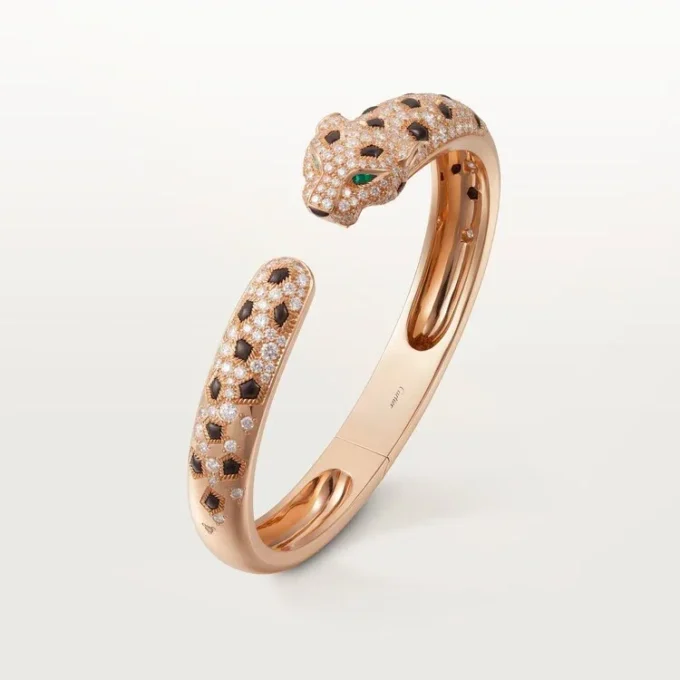 Panthere De Cartier-armbånd, medium modell, halvbelagt