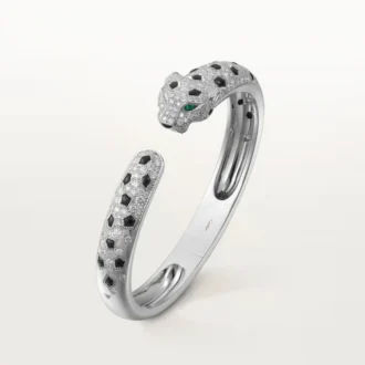 Panthere De Cartier-armbånd, medium modell, halvbelagt