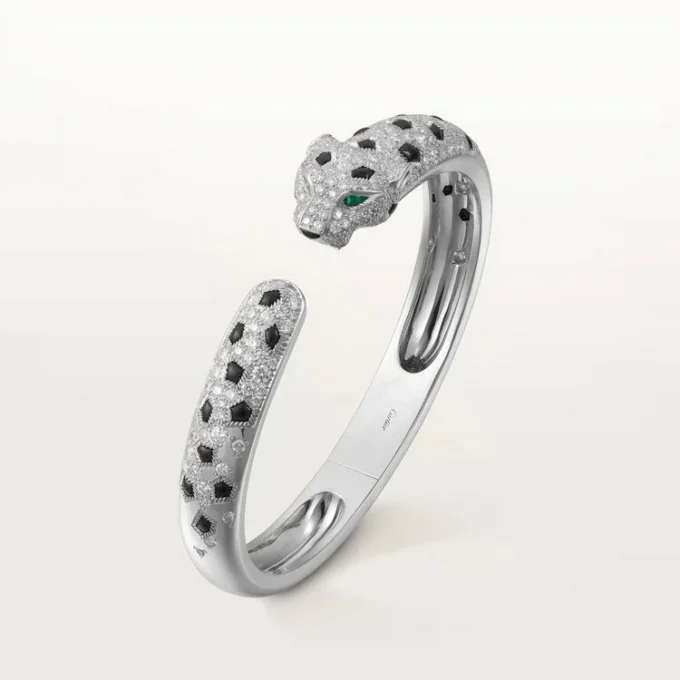 Panthere De Cartier-armbånd, medium modell, halvbelagt