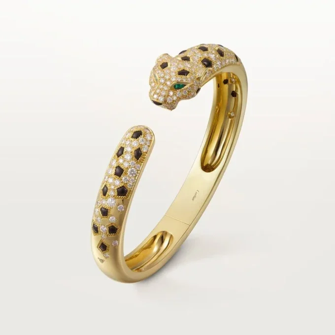 Panthere De Cartier-armbånd, medium modell, halvbelagt