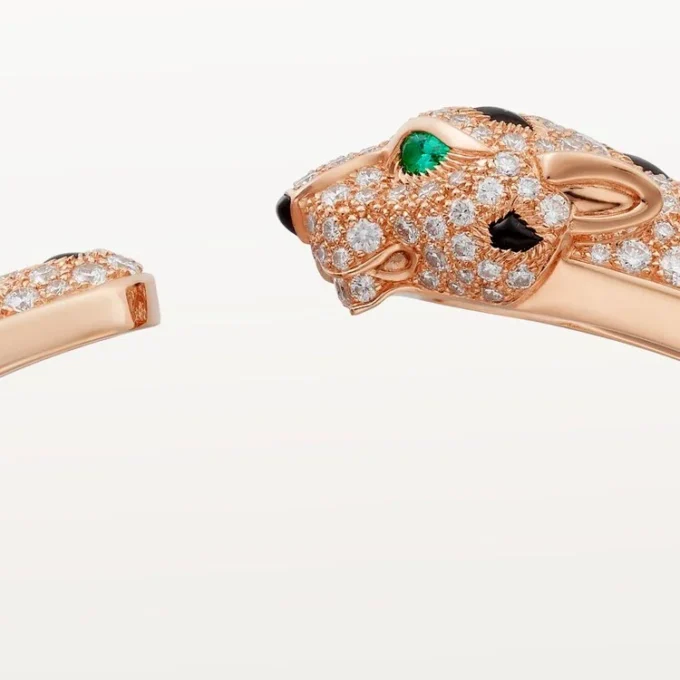 Panthere De Cartier-armbånd, medium modell, halvbelagt