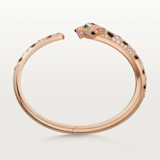 Panthere De Cartier-armbånd, medium modell, halvbelagt