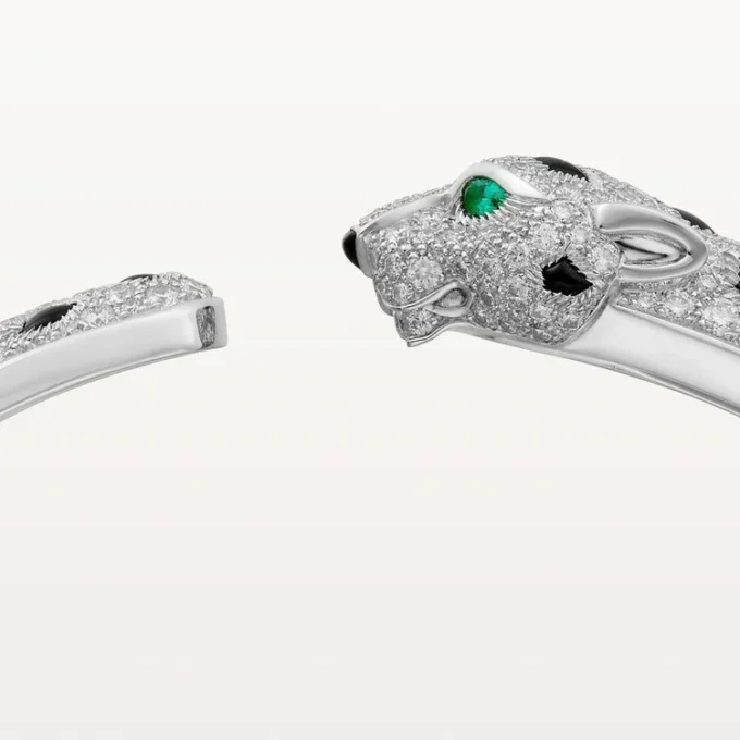 Panthere De Cartier-armbånd, medium modell, halvbelagt