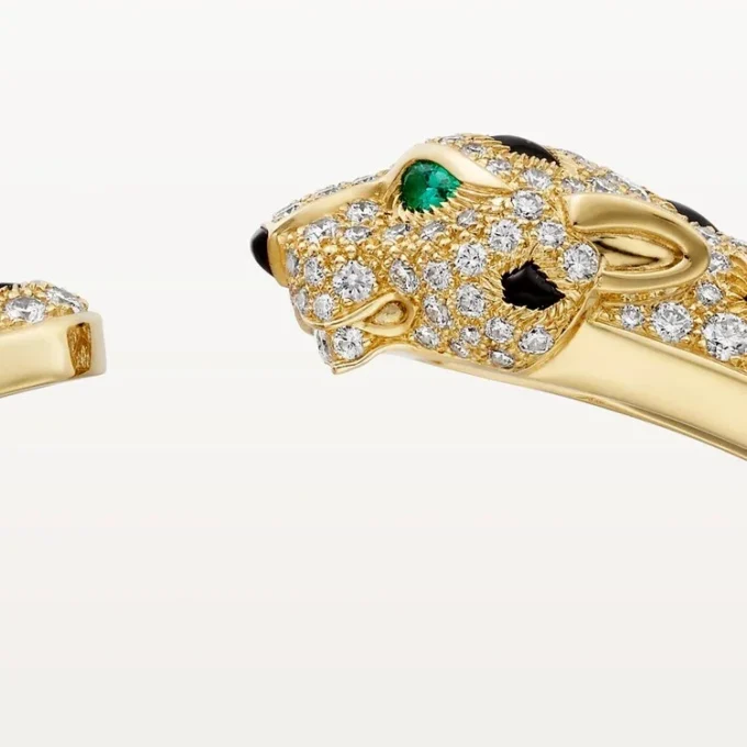 Panthere De Cartier-armbånd, medium modell, halvbelagt