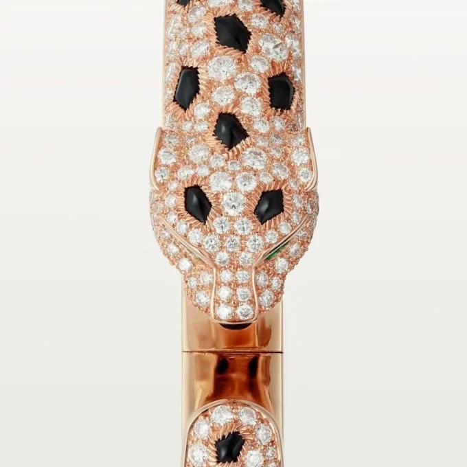 Panthere De Cartier-armbånd, medium modell, halvbelagt