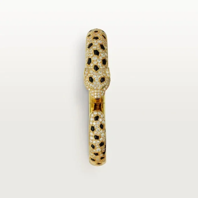 Panthere De Cartier-armbånd, medium modell, halvbelagt
