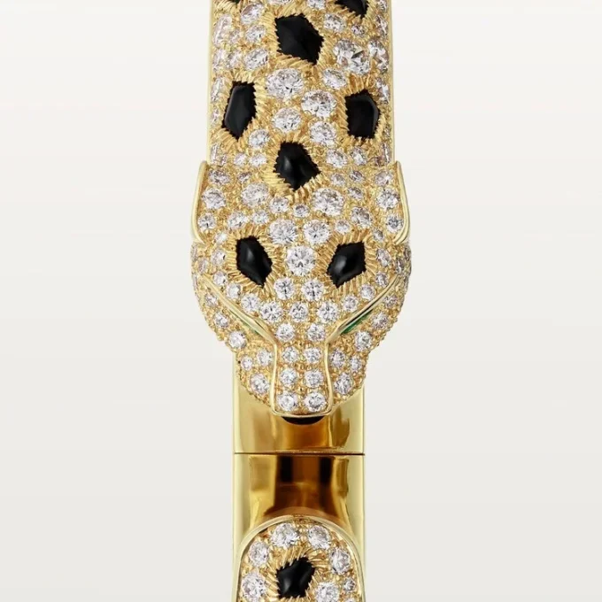 Panthere De Cartier-armbånd, medium modell, halvbelagt
