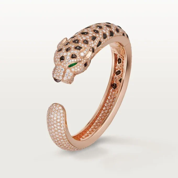 Panthere De Cartier-armbånd, obsidian, pavé