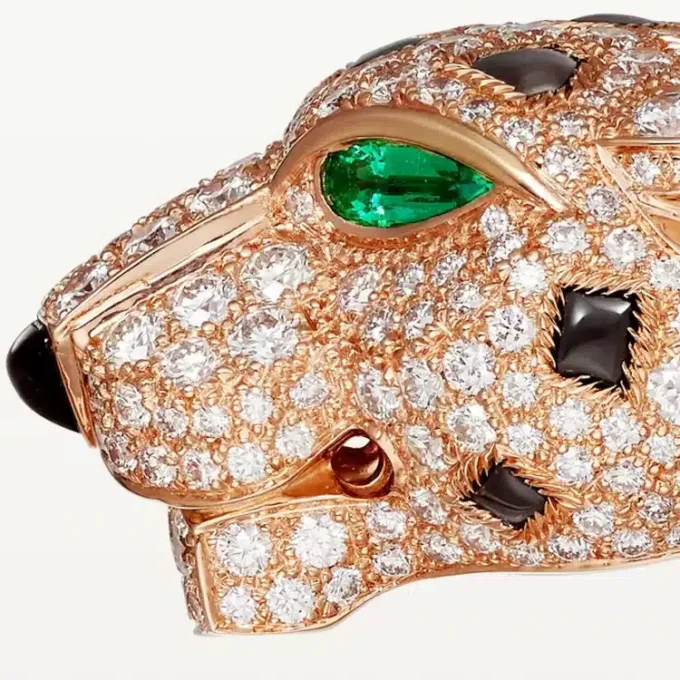Panthere De Cartier-armbånd, obsidian, pavé