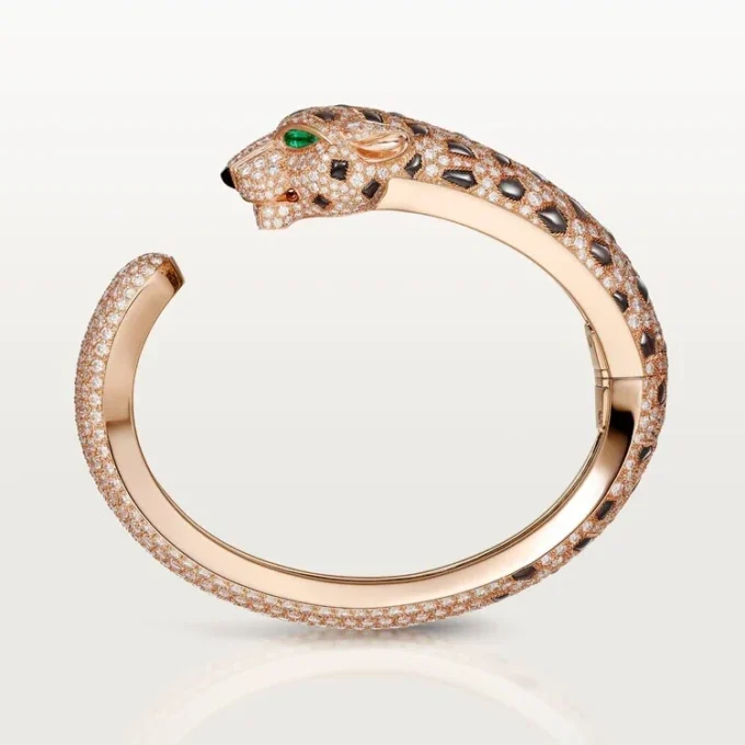 Panthere De Cartier-armbånd, obsidian, pavé