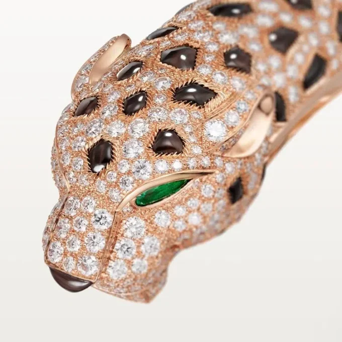 Panthere De Cartier-armbånd, obsidian, pavé