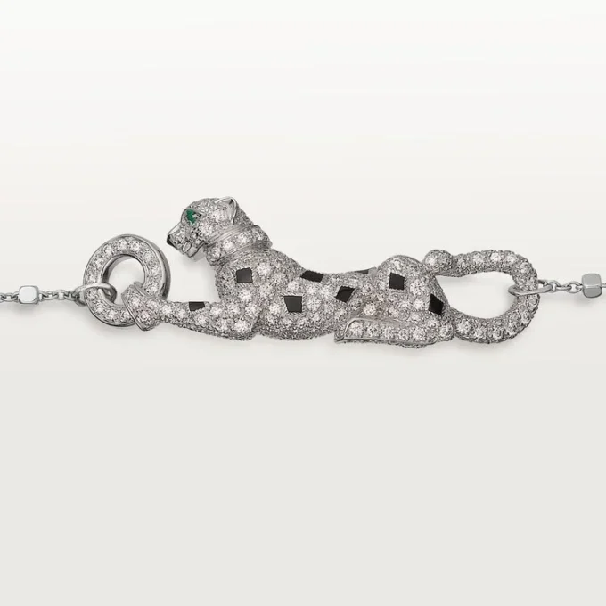 Panthere De Cartier-armbånd, på kjede, halvbelagt