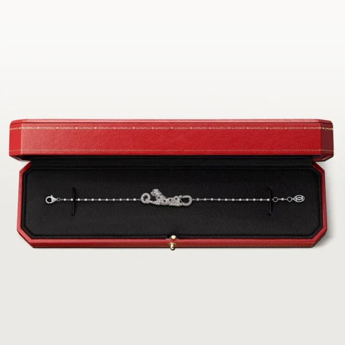 Panthere De Cartier-armbånd, på kjede, halvbelagt