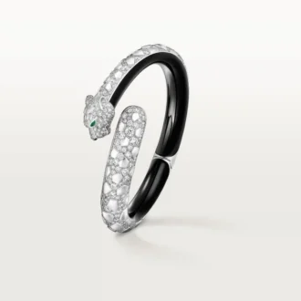 Panthere De Cartier-armbånd, svart lakk, pavé