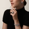 Panthere De Cartier-armbånd, svart lakk, pavé