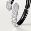 Panthere De Cartier-armbånd, svart lakk, pavé