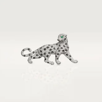 Panthere De Cartier-brosje – hvitt gull, smaragder, onyx, diamanter – Cartier