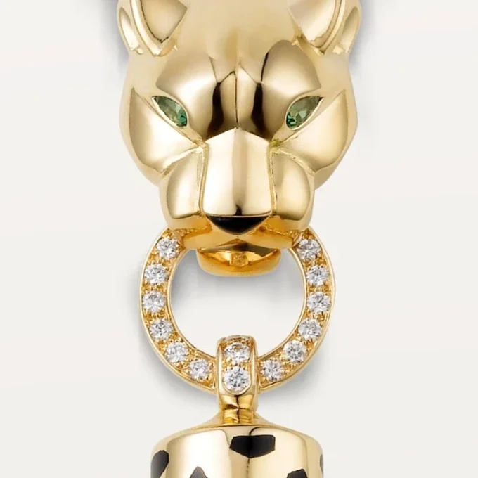 Panthere De Cartier-halskjede – gult gull, svart lakk, tsavorittgranater, onyx, diamanter – Cartier