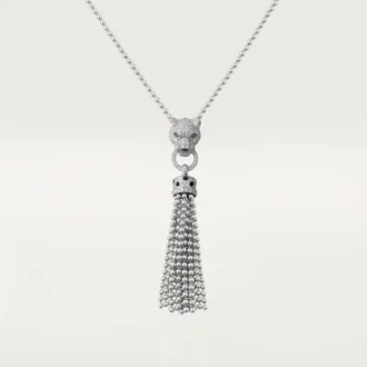 Panthere De Cartier-halskjede – hvitt gull, svart lakk, smaragder, onyx, diamanter – Cartier