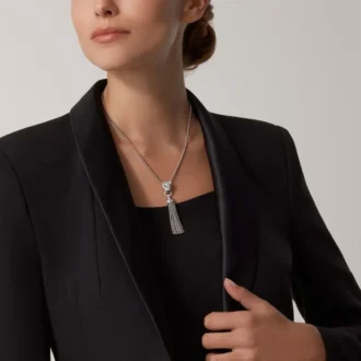 Panthere De Cartier-halskjede – hvitt gull, svart lakk, smaragder, onyx, diamanter – Cartier