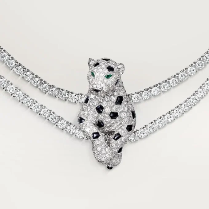 Panthere De Cartier-halskjede, multi-wear, pavé