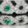 Panthere De Cartier mansjettarmbånd, smaragd, pavé