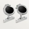 Panthere De Cartier mansjettknapper – rhodinert hvitt gull, diamanter, smaragder, onyx – Cartier