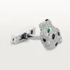 Panthere De Cartier mansjettknapper – rhodinert hvitt gull, diamanter, smaragder, onyx – Cartier
