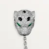 Panthere De Cartier Masculine Elegance Tilbehør – Diamant- og gull-Panthere De Cartier lommesmykke – Cartier