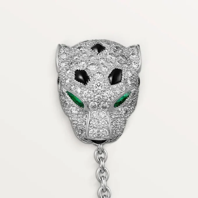 Panthere De Cartier Masculine Elegance Tilbehør – Diamant- og gull-Panthere De Cartier lommesmykke – Cartier