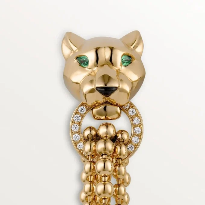 Panthere De Cartier-øreringer – Gult gull, diamanter, tsavoritt-granater, onyx – Cartier