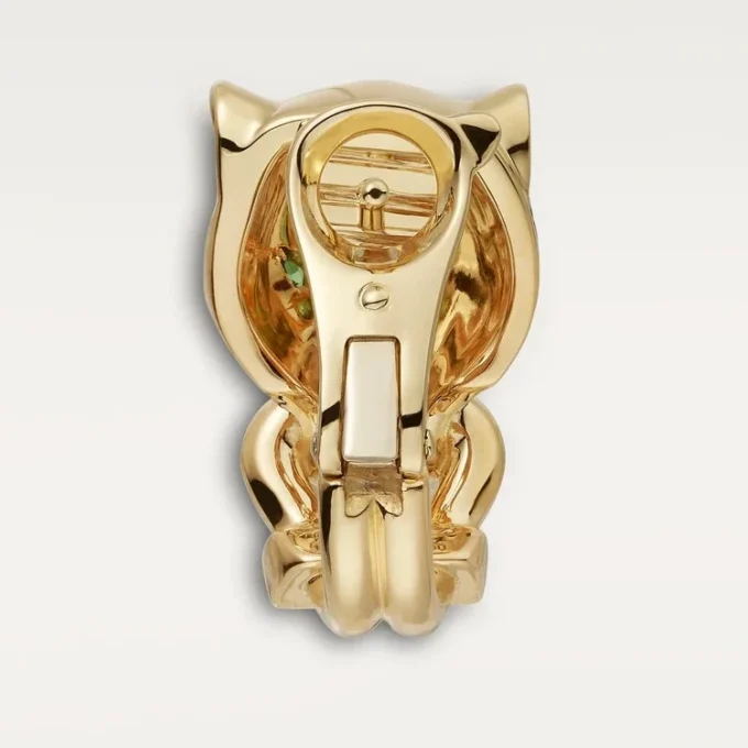 Panthere De Cartier-øreringer – gult gull, lakk, diamanter, tsavorittgranater, onyx – Cartier