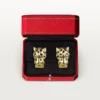 Panthere De Cartier-øreringer – gult gull, lakk, diamanter, tsavorittgranater, onyx – Cartier