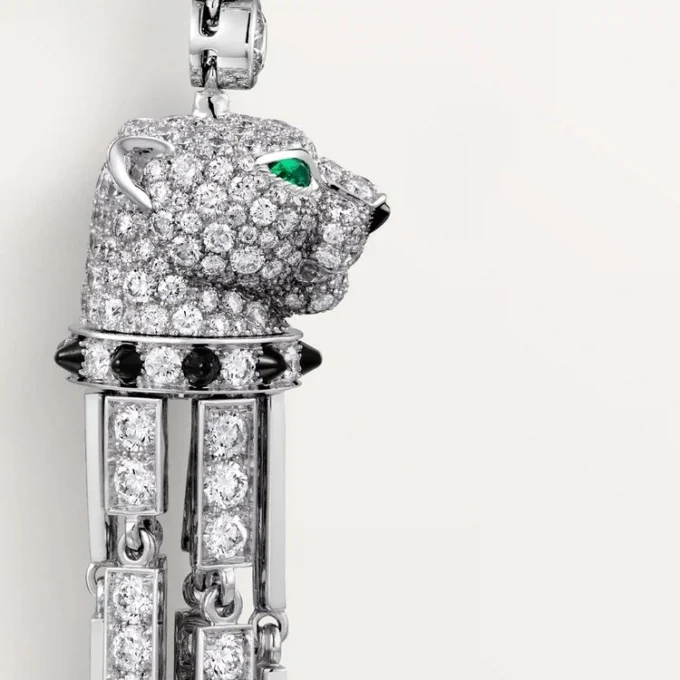 Panthere De Cartier-øreringer, rubin, stor modell, pavé