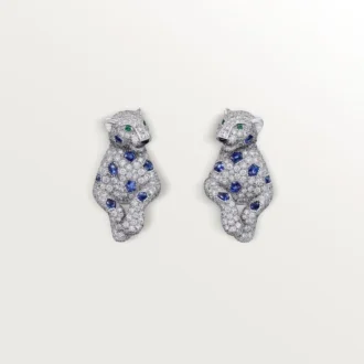 Panthere De Cartier-øreringer, safirer, pavé