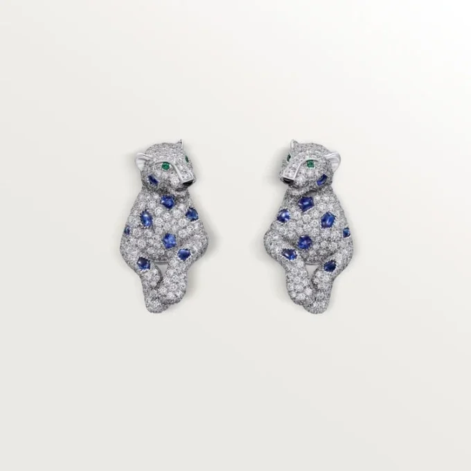Panthere De Cartier-øreringer, safirer, pavé