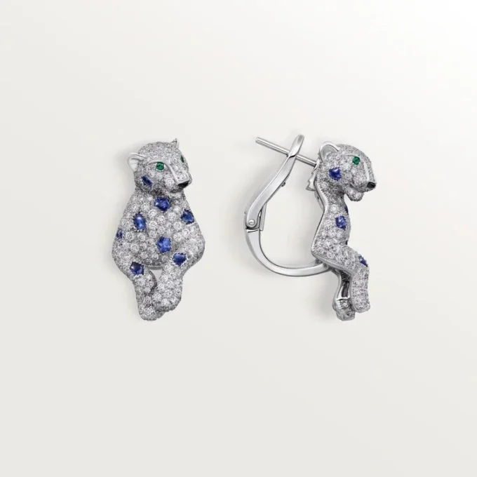 Panthere De Cartier-øreringer, safirer, pavé