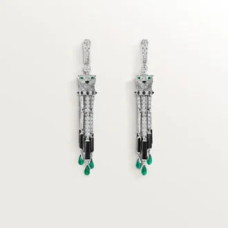 Panthere De Cartier-øreringer, smaragder, pavé