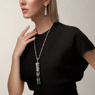 Panthere De Cartier-øreringer, smaragder, pavé