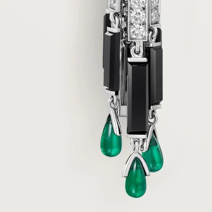 Panthere De Cartier-øreringer, smaragder, pavé