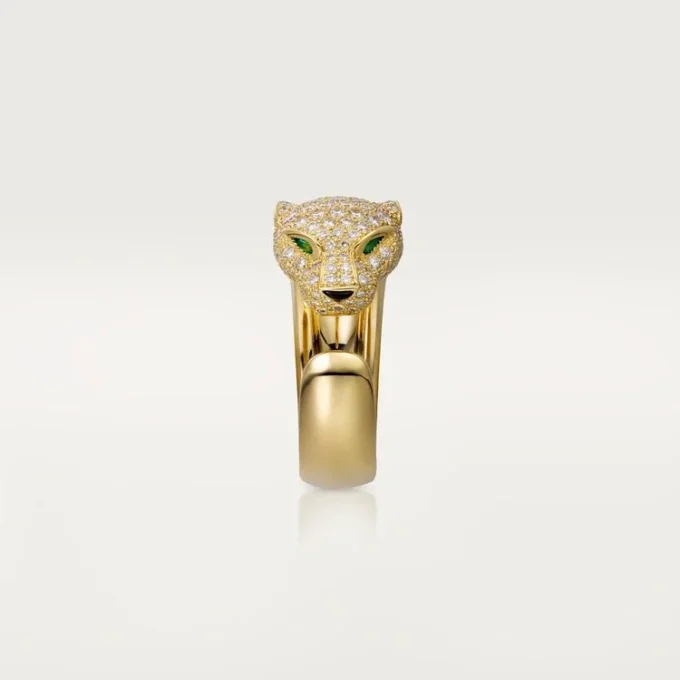 Panthere De Cartier-ring – gult gull, diamanter, smaragder, onyx – Cartier
