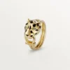 Panthere De Cartier-ring – gult gull, lakk, diamanter, tsavorittgranat – Cartier