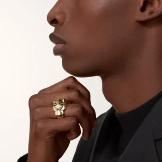 Panthere De Cartier-ring – gult gull, lakk, tsavorittgranat, onyx – Cartier