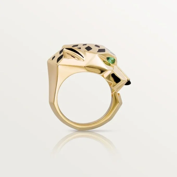 Panthere De Cartier-ring – gult gull, lakk, tsavorittgranat, onyx – Cartier