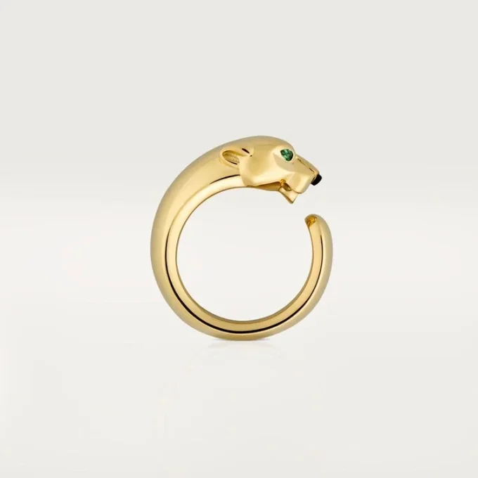 Panthere De Cartier-ring – gult gull, onyx, tsavorittgranat – Cartier