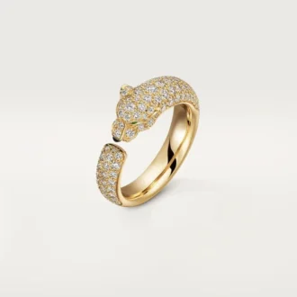 Panthere De Cartier-ring – gult gull, smaragder, onyx, diamanter – Cartier